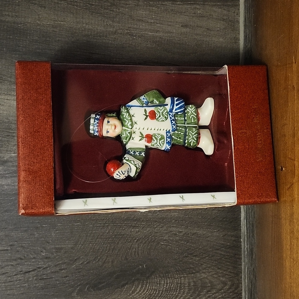 Villeroy & Boch Scandinavian Boy with Apple Vintage Christmas Ornament